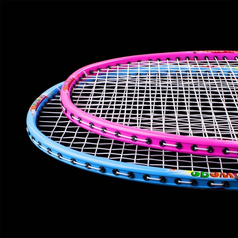 Senston Lightweight Beginner Badminton Set | 2 Rackets, 2 Shuttlecocks, Carry Bag Pink and Blue - Image 4
